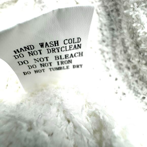 DAVI & DANI | Womens Small Oversized White Knit Pullover Sweater red blue stripe - Picture 6 of 8